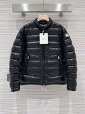 Moncler Black Glossy Stand-Collar Quilted Jacket