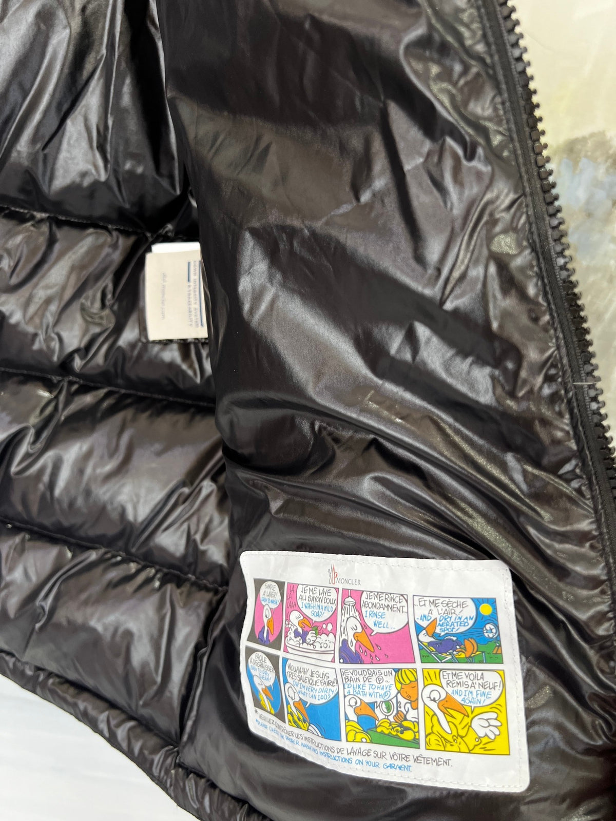 Moncler Black Glossy Hooded Sleeve-Pocket Puffer Jacket
