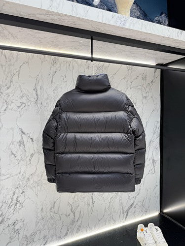 Moncler Black High-Collar Blue-Lined Puffer Jacket