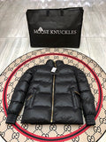 Moose Knuckles Black Glossy Stand-Collar Puffer Jacket
