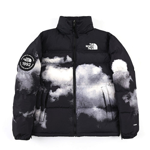 The North Face Black Cloud-Print Stand-Collar Puffer Jacket