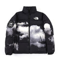 The North Face Black Cloud-Print Stand-Collar Puffer Jacket