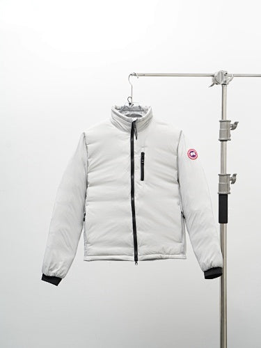 Canada Goose White Stand-Collar Zip-Pocket Jacket