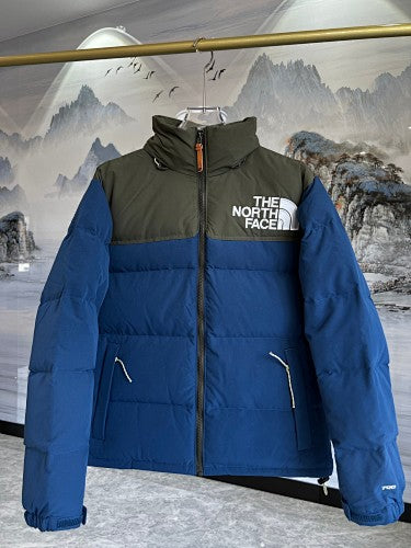 The North Face Blue Olive Colorblock Puffer Jacket