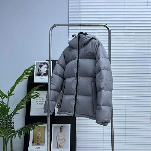 The North Face Steel Gray Hooded Puffer Jacket