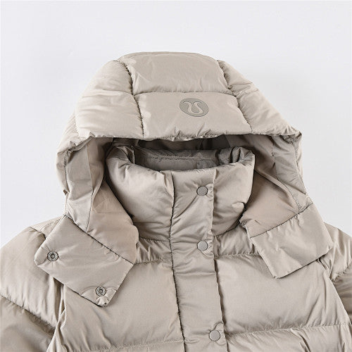 Lululemon Stone Beige Hooded Quilted Puffer Jacket