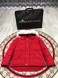 Moose Knuckles Red Plush-Trim Hooded Puffer Jacket