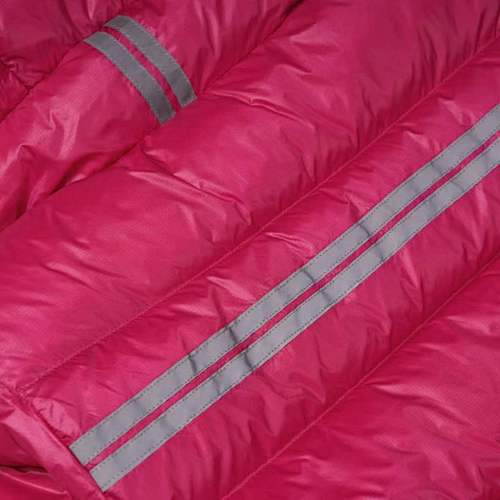 Canada Goose Hot Pink Stripe-Detail Hooded Puffer Jacket