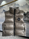 Canada Goose Taupe Glossy Quilted Puffer Vest