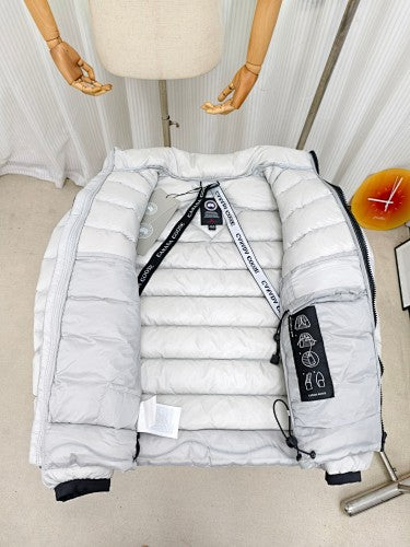 Canada Goose Silver White Quilted Stand-Collar Jacket