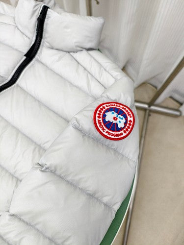 Canada Goose Silver White Quilted Stand-Collar Jacket