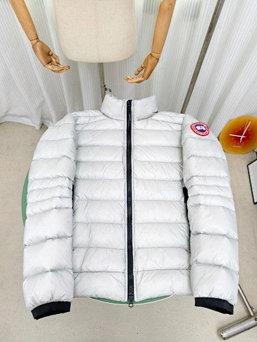 Canada Goose Silver White Quilted Stand-Collar Jacket