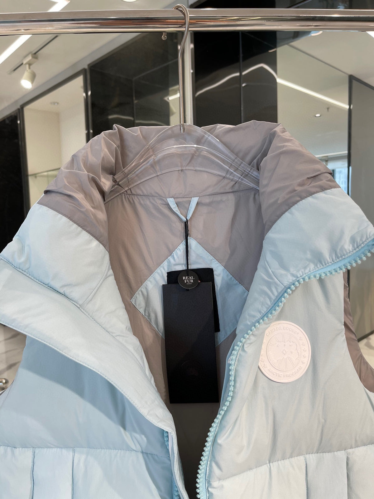 Canada Goose Ice Blue Tonal Logo Puffer Vest