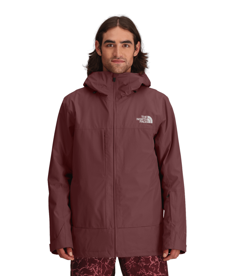 The North Face Burgundy Hooded Jacket with Quilted Layer