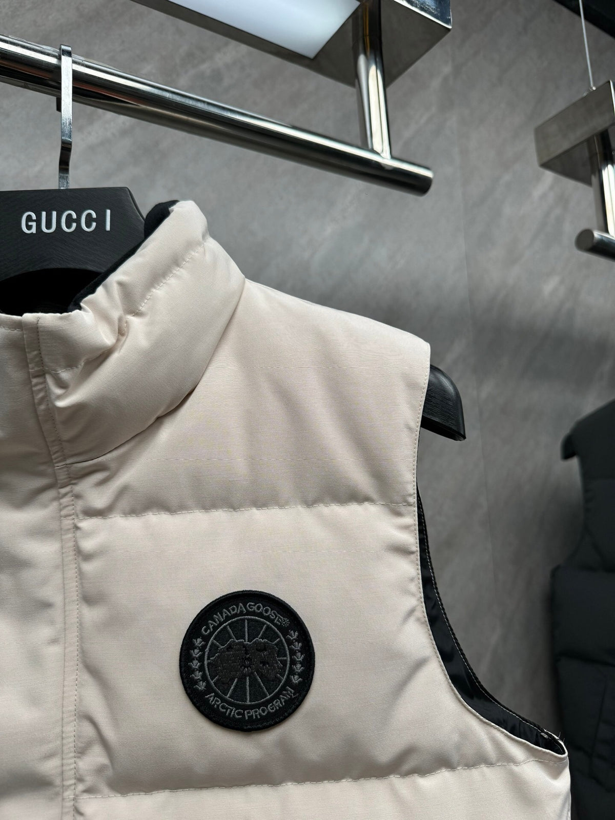 Canada Goose Ivory Matte Quilted Puffer Vest