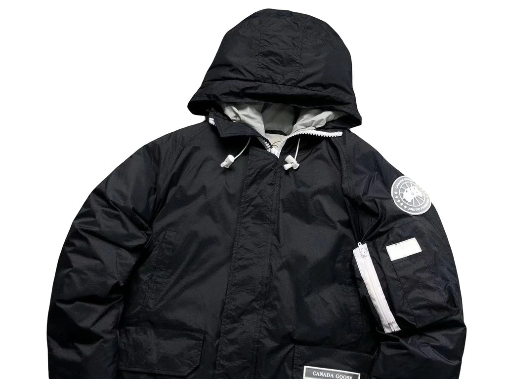Canada Goose Black Contrast-Trim Hooded Bomber Jacket
