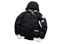 Canada Goose Black Contrast-Trim Hooded Bomber Jacket