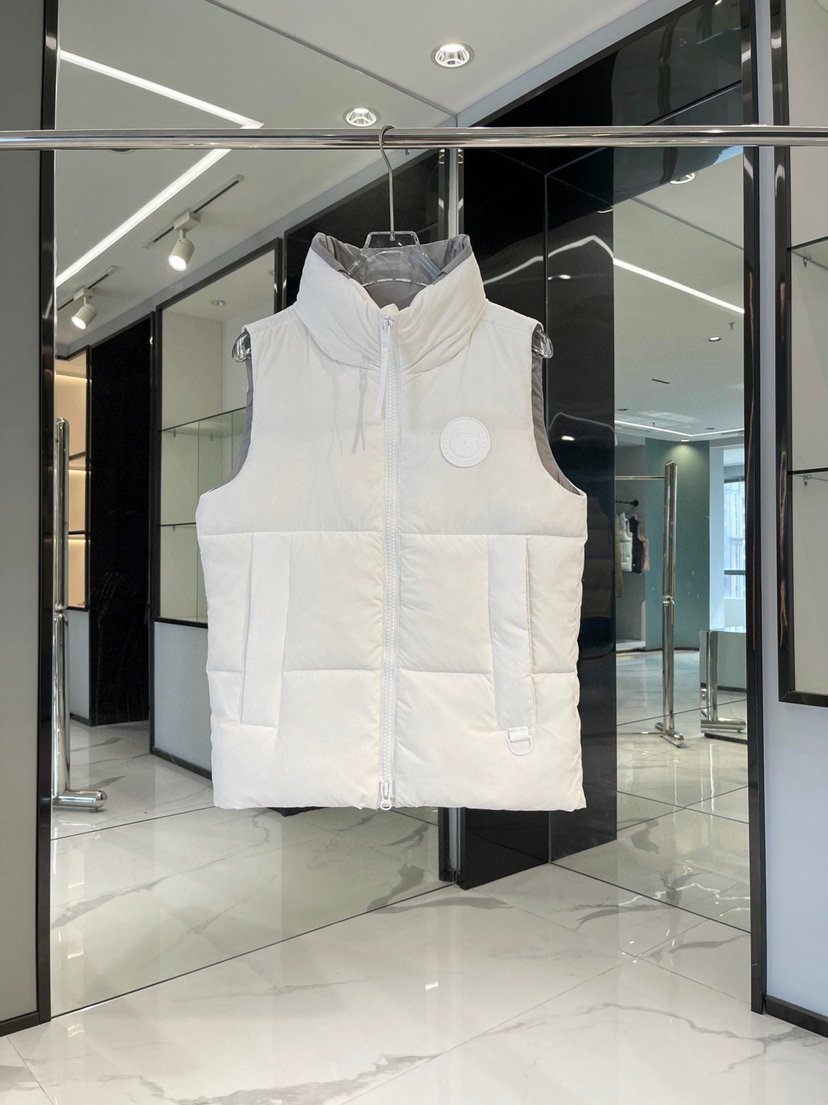 Canada Goose White Tonal Badge Quilted Puffer Vest