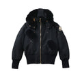 Moose Knuckles Black Pom-Pom Hooded Bomber Jacket