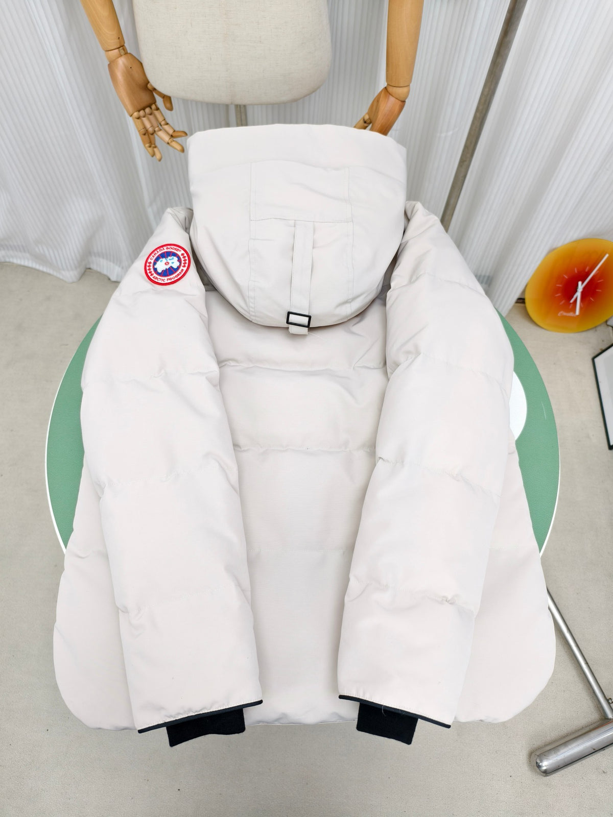 Canada Goose White Quilted Plush-Trim Hooded Jacket