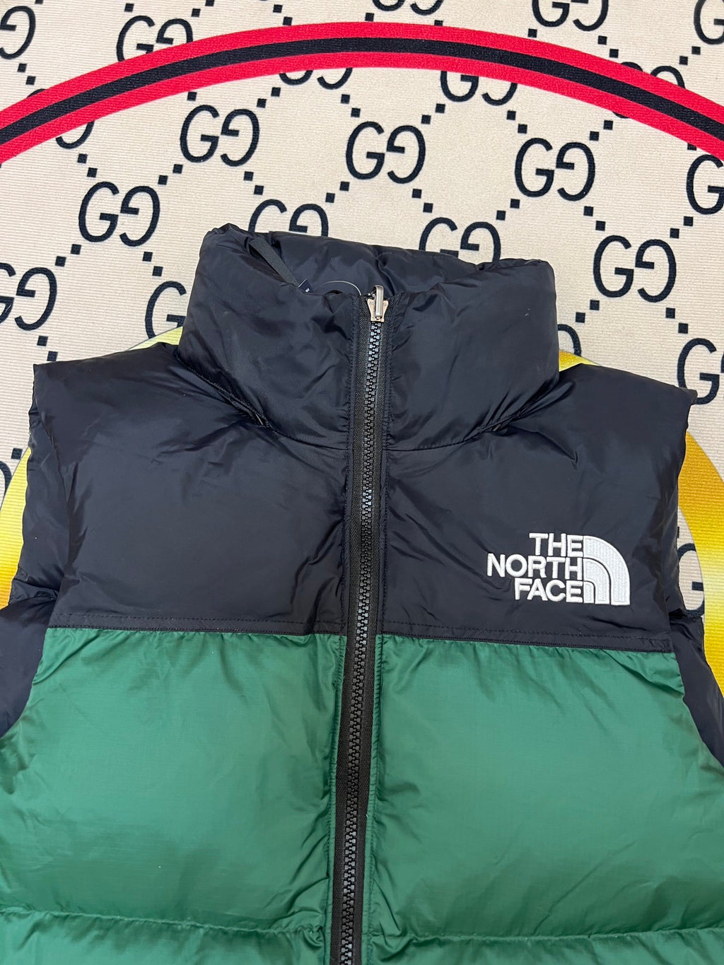 The North Face Forest Green and Black Puffer Vest