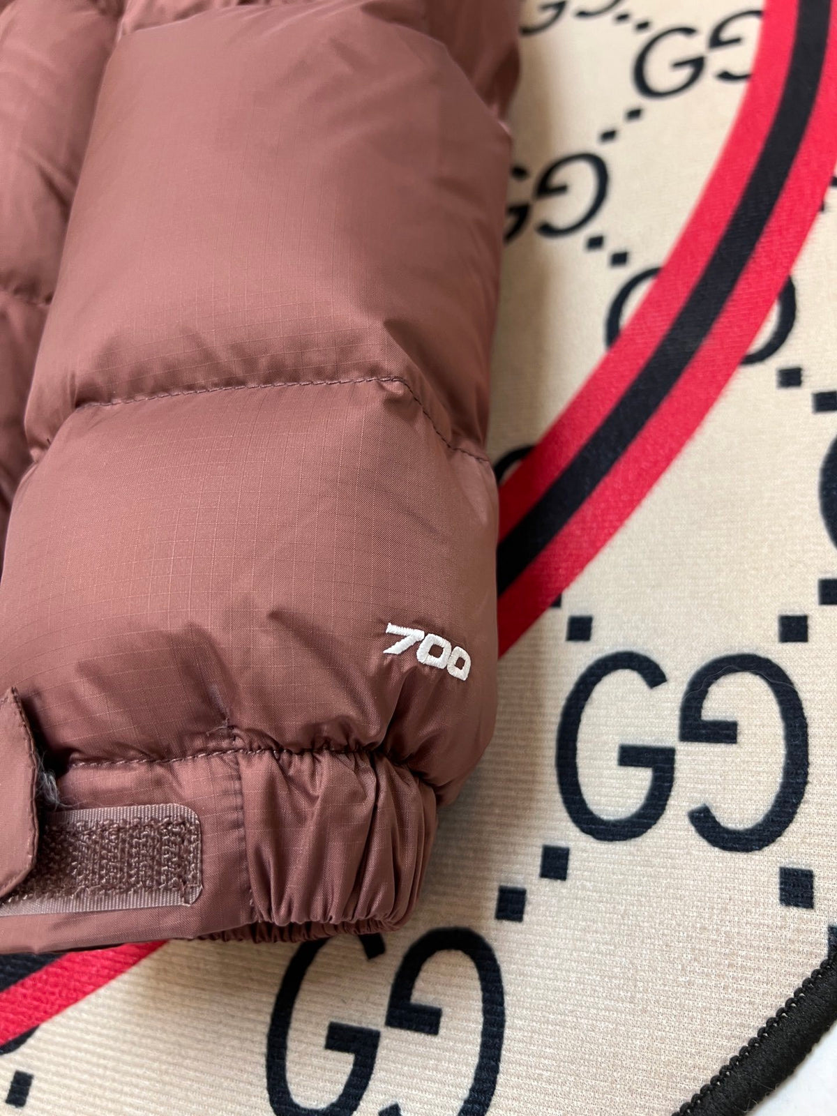 The North Face Rose Brown Plum Colorblock Puffer Jacket