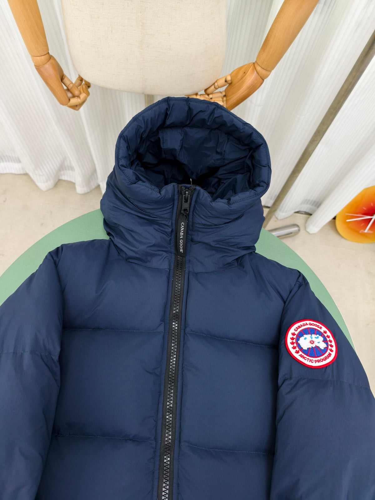Canada Goose Navy Blue Matte Hooded Puffer Jacket