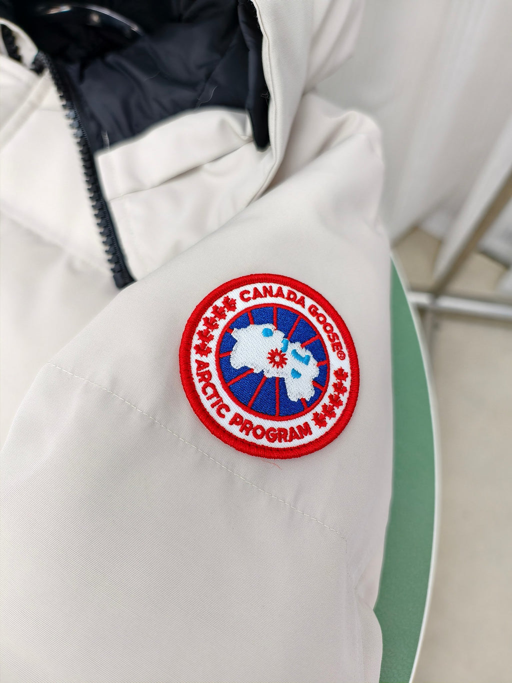Canada Goose White Quilted Plush-Trim Hooded Jacket