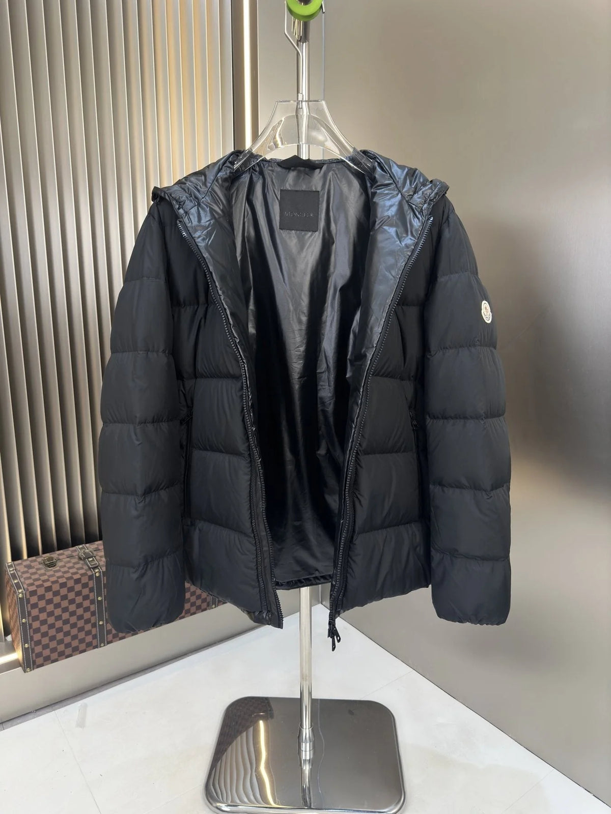 Moncler Navy Blue Quilted Zip-Up Puffer Jacket