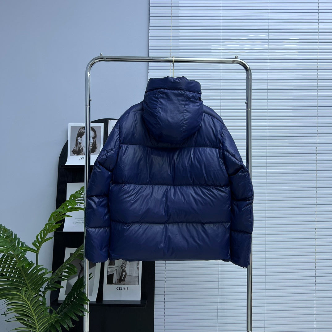 Canada Goose Navy Blue Glossy Hooded Puffer Jacket