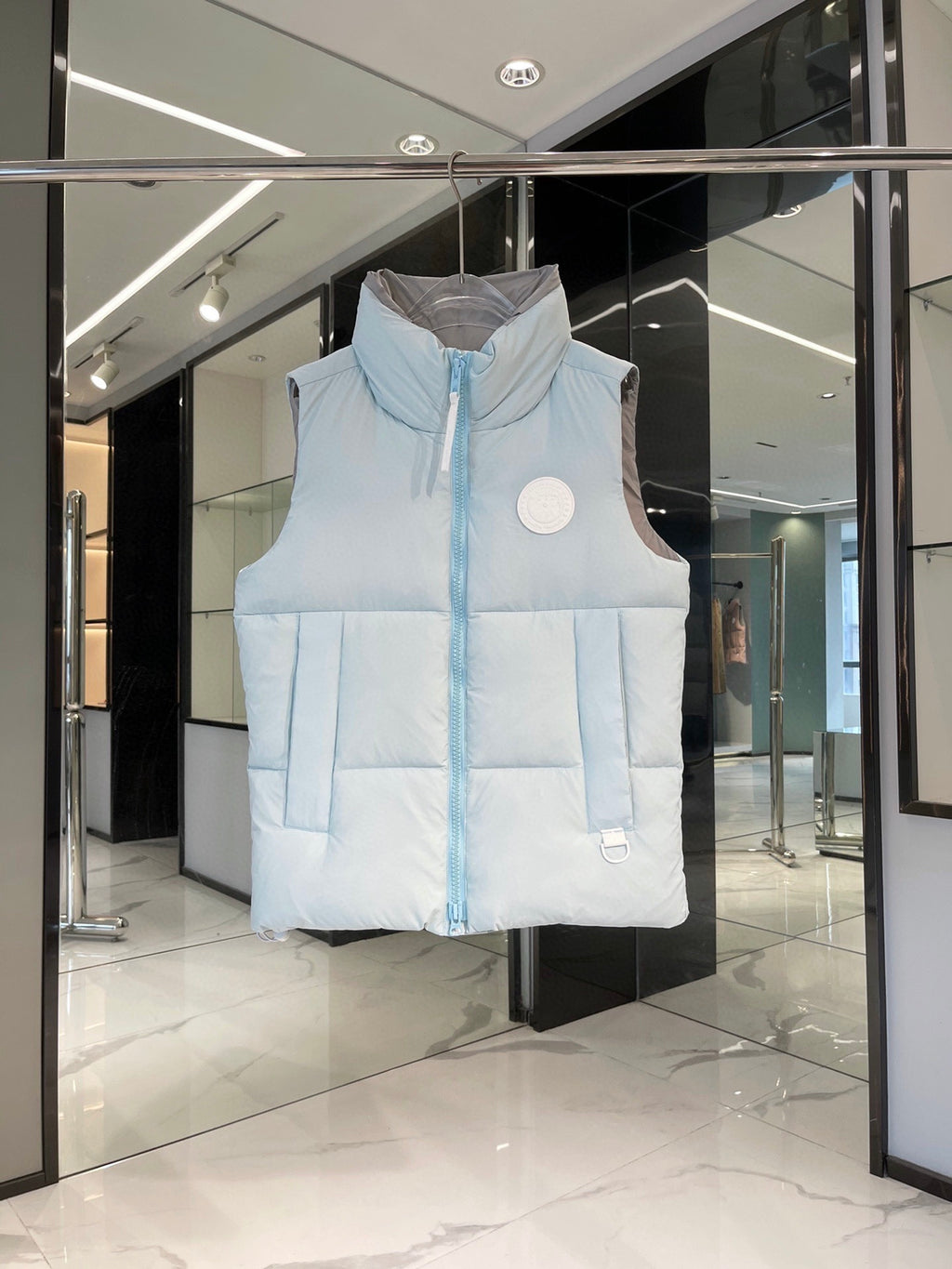 Canada Goose Ice Blue Tonal Logo Puffer Vest