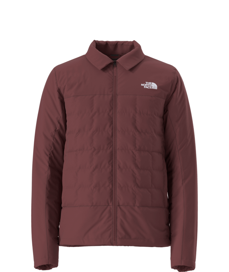 The North Face Burgundy Hooded Jacket with Quilted Layer