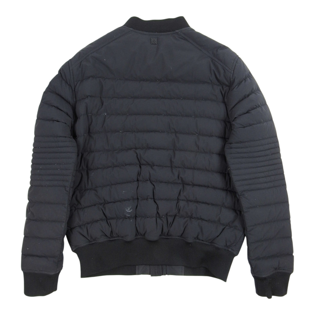 Moncler Black Distressed Quilted Bomber Jacket