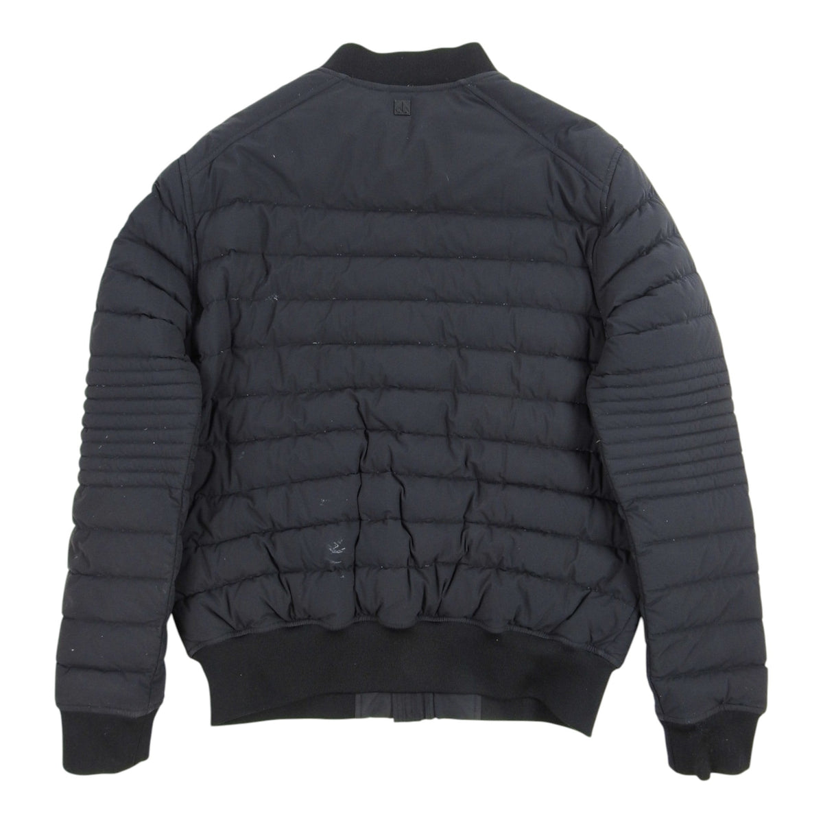 Moncler Black Distressed Quilted Bomber Jacket