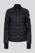 Canada Goose Black Mixed-Quilt Zip-Up Bomber Jacket