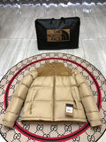 The North Face Beige Tan Colorblock Puffer Jacket