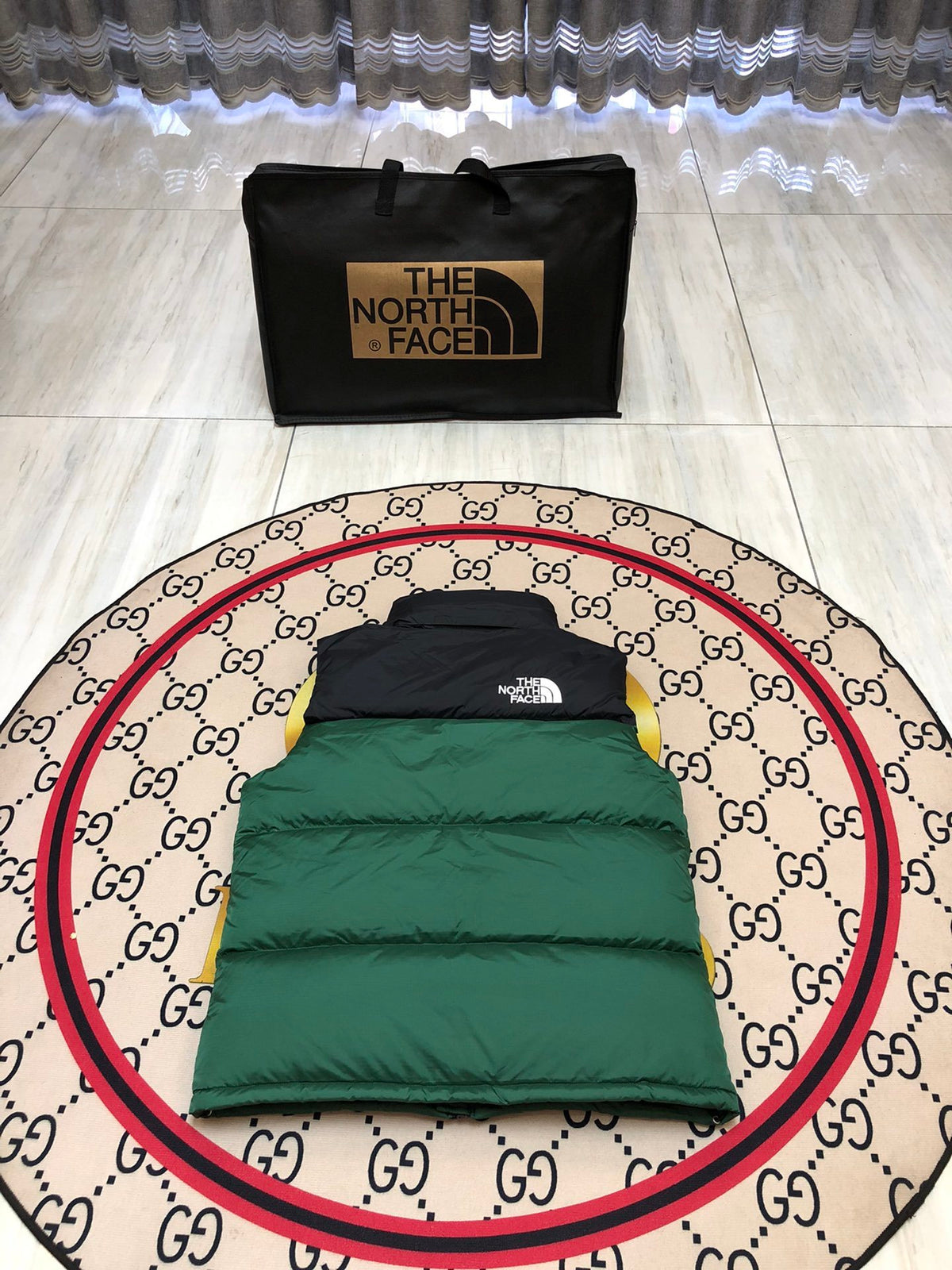The North Face Forest Green and Black Puffer Vest