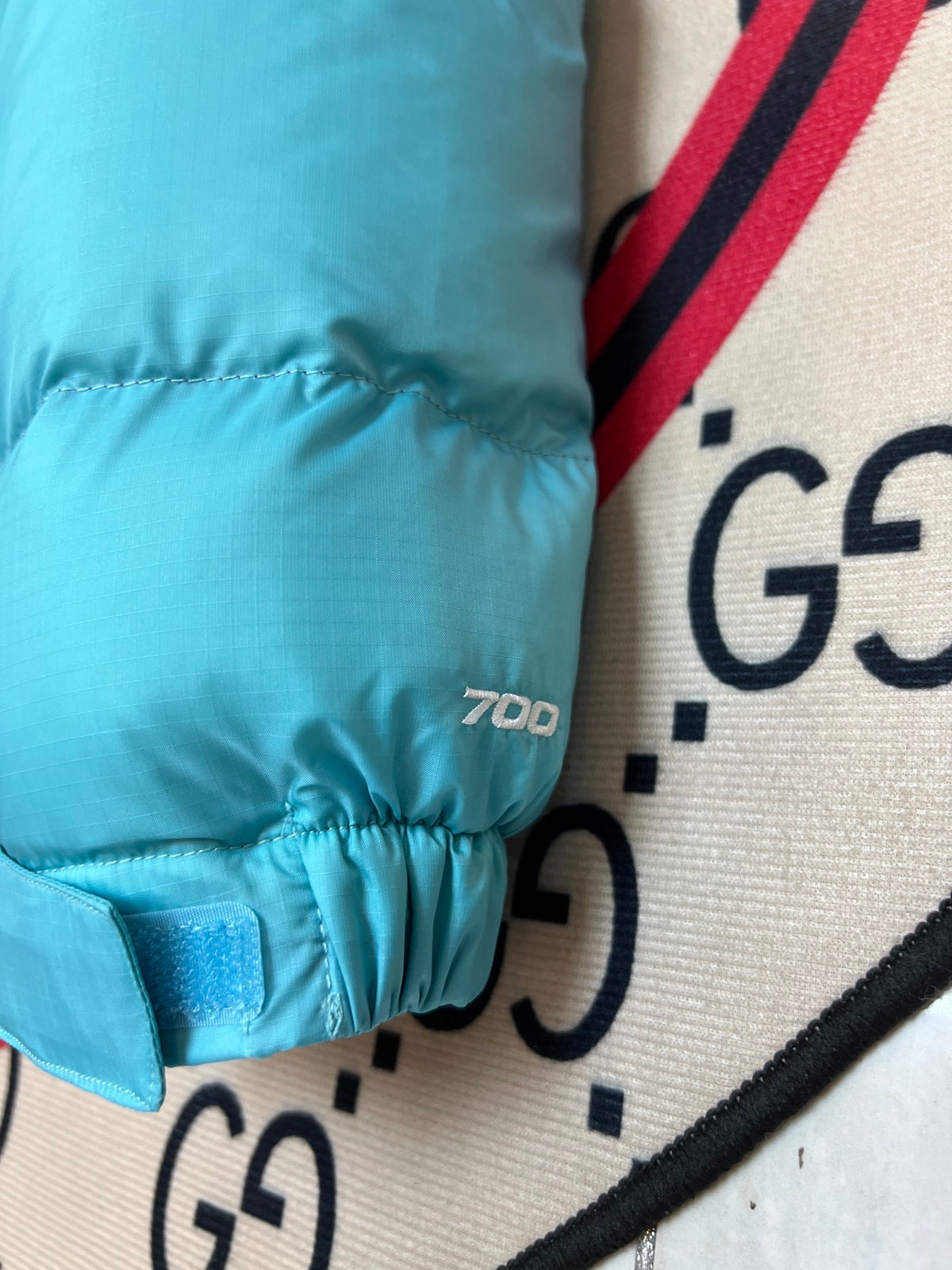 The North Face Turquoise Purple Colorblock Puffer Jacket