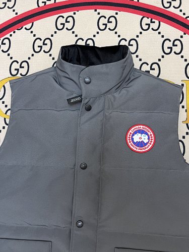 Canada Goose Gray Logo Patch Puffer Vest