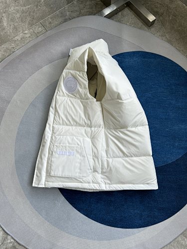 Canada Goose White Tonal Logo Puffer Vest