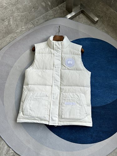 Canada Goose White Tonal Logo Puffer Vest