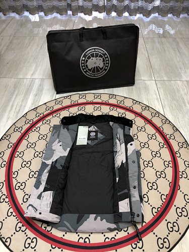 Canada Goose Gray Camo Logo Patch Puffer Vest