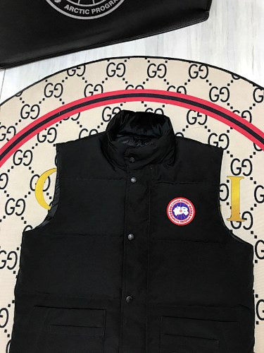 Canada Goose Black Quilted Logo Patch Puffer Vest