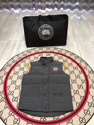 Canada Goose Gray Logo Patch Puffer Vest